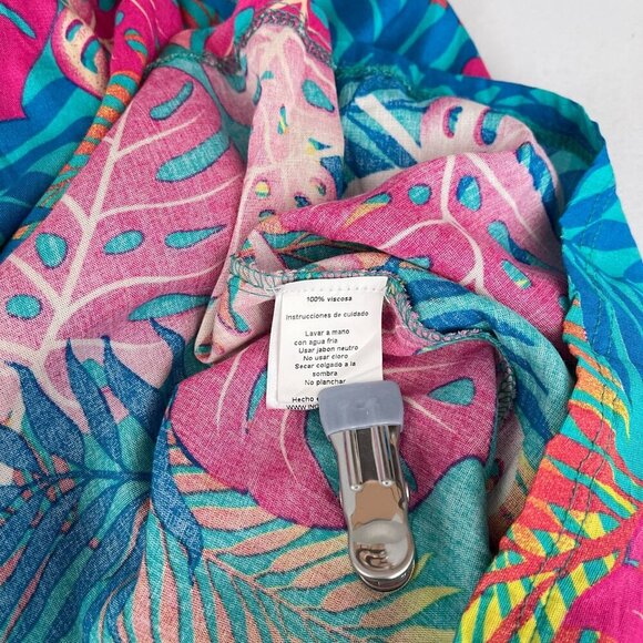 Ingear Resort Tropical Leaf Print Off-Shoulder Summer Oversized Swim Dress NWT - Picture 9 of 13